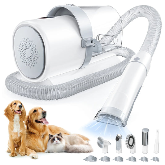 Dog Grooming Kit, 2.5L Pet Hair Grooming Vacuum, 5-In-1 Electric Clippers Cleaning Sets for Dog/Cat/Other Animals